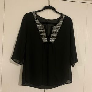 Semi sheer black blouse